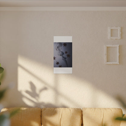 Dark Japandi Incense Smoke in Dawn | Moody Minimal Canvas Art