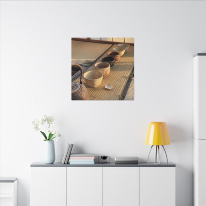 Kintsugi Tea Ceremony in Golden Hour | Gold Repair Canvas Art