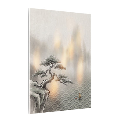 Pine Tree Canvas Art | Winter Japandi Japanese Pattern Art