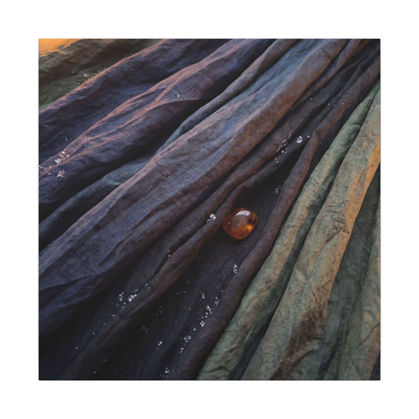 Silk Drape Shadow Zen Canvas Art | Moody Dark Japandi Art