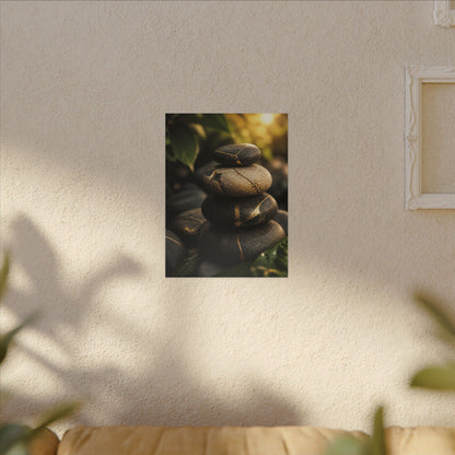 Summer River Stones Broken Beauty Canvas Art | Healing Decor
