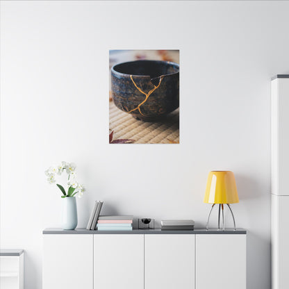 Tea Ceremony Autumn Canvas Art | Kintsugi Healing Design
