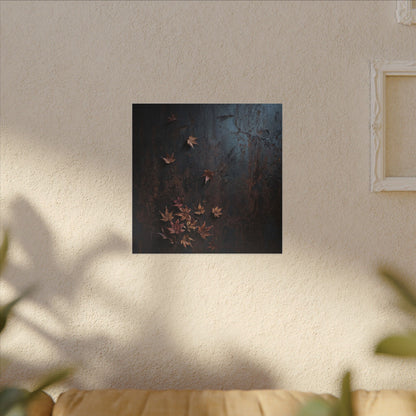 Moonlight Rust Patina Canvas Art - Dark Japandi Mono No Aware