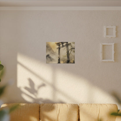 Spring Torii Gate Sumi E Canvas Art | Tranquil Decor