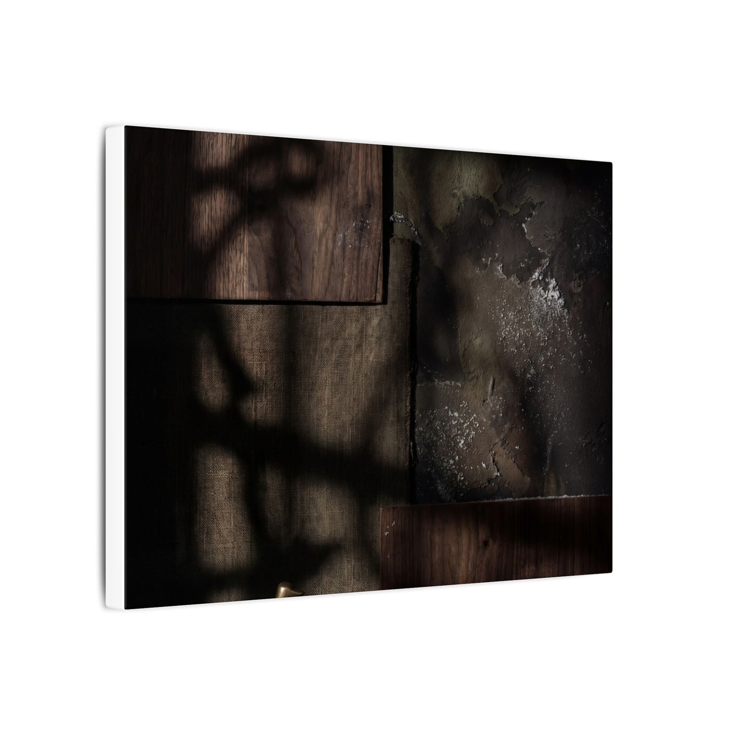 Dark Japandi Shadow Play in Candlelight | Dark Texture Canvas Art