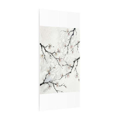 Cherry Blossom Canvas Art | Winter Japandi Watercolor Art