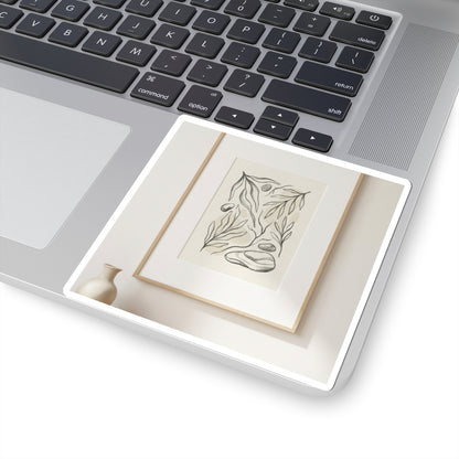 Japandi Charcoal Sticker Art Print
