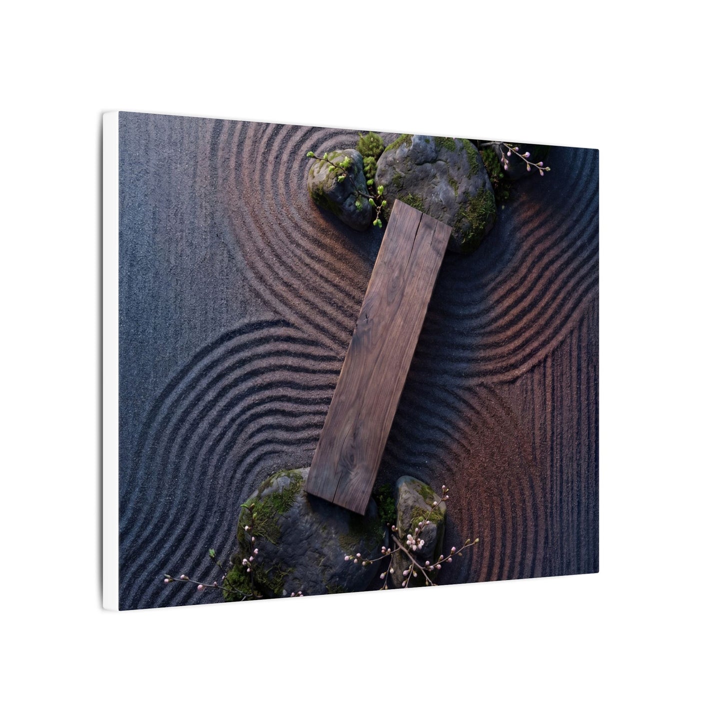 Spring Rock Garden Moody Minimal Canvas Art | Atmospheric Decor