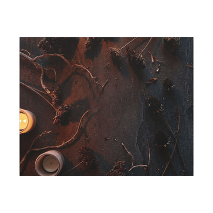 Dried Flowers Canvas Art | Winter Dark Japandi Moody Minimal Art