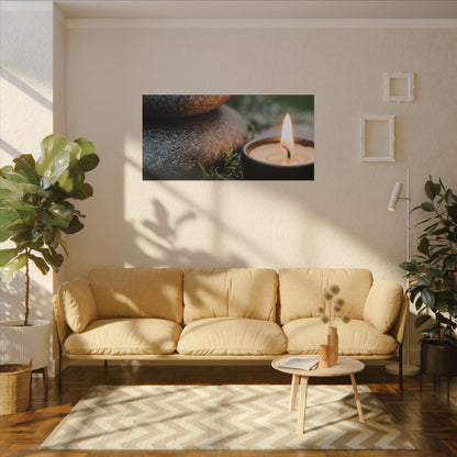 Warm River Stones Canvas Art - Japanese Pattern Japandi
