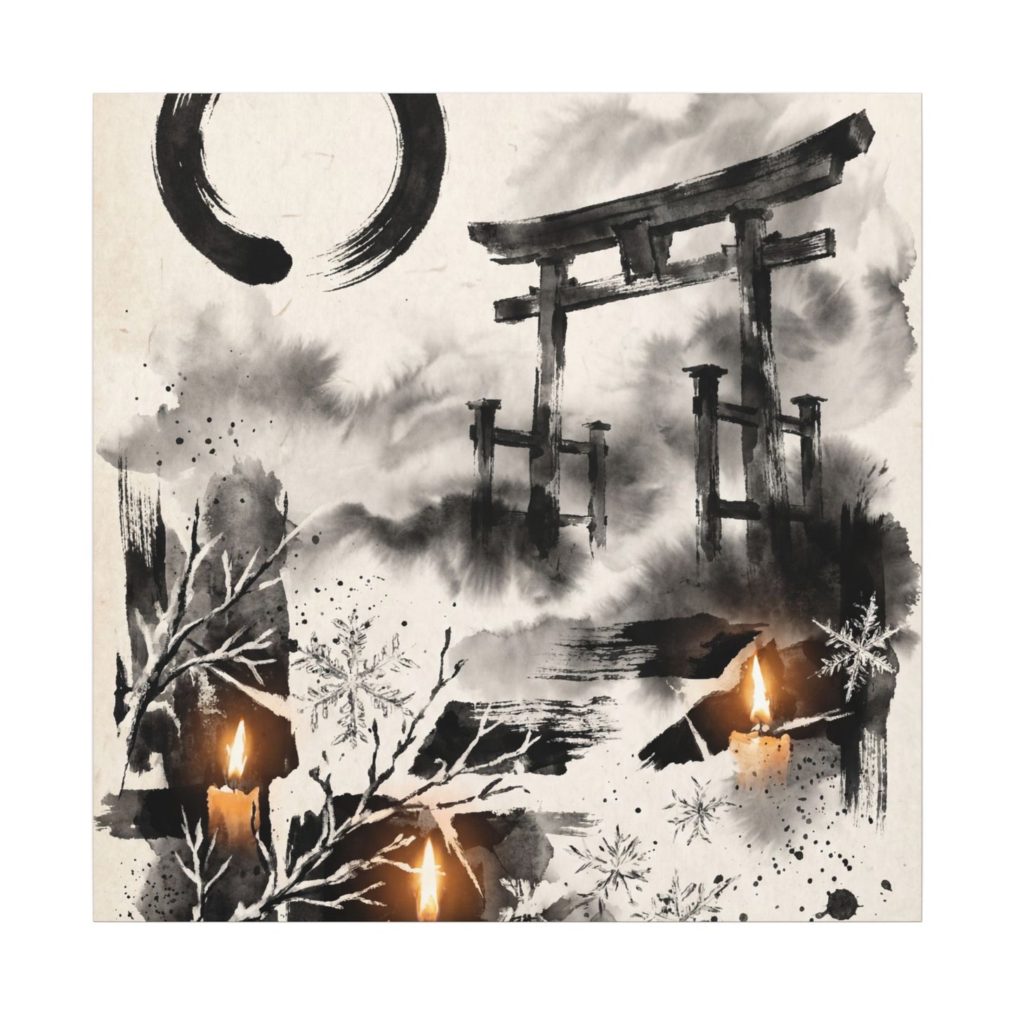 Candlelight Torii Gate Canvas Art - Zen Datsuzoku