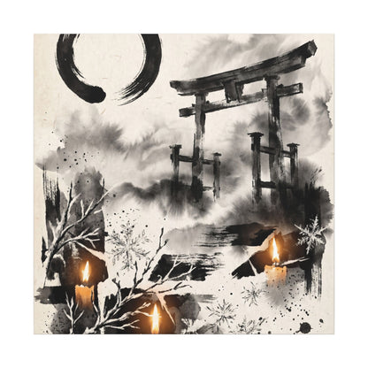 Candlelight Torii Gate Canvas Art - Zen Datsuzoku