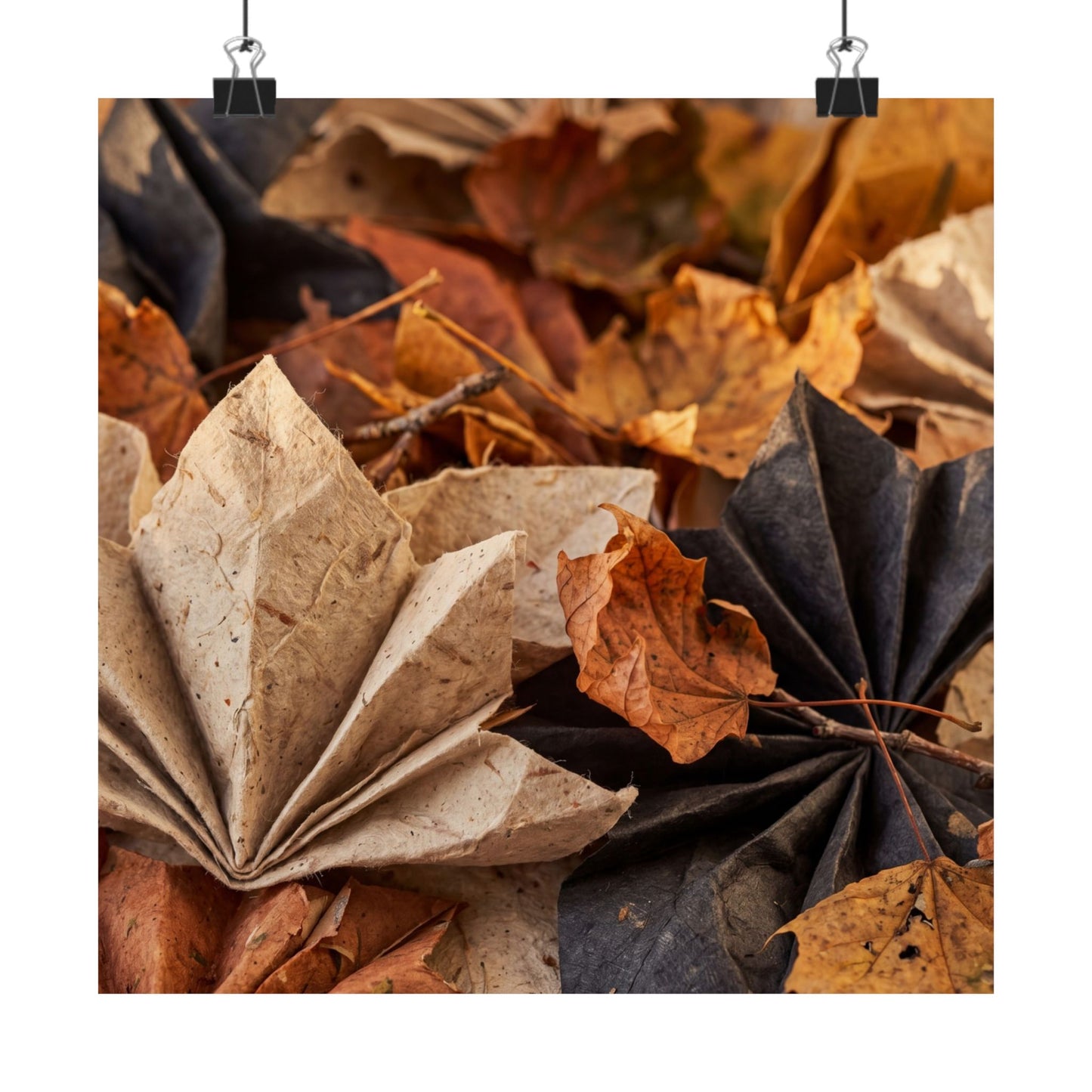 Paper Fold Wall Art Print | Autumn Japandi Texture Art
