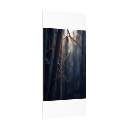 Dark Japandi Bamboo Grove in Dawn | Moody Minimal Canvas Art