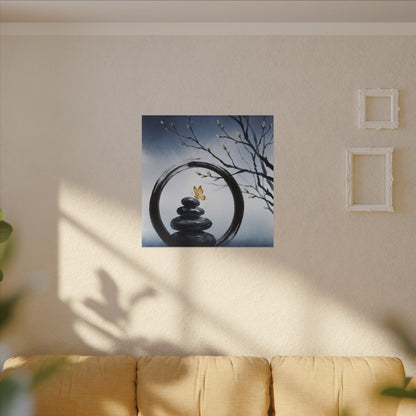 River Stones Spring Canvas Art | Zen Peaceful Design