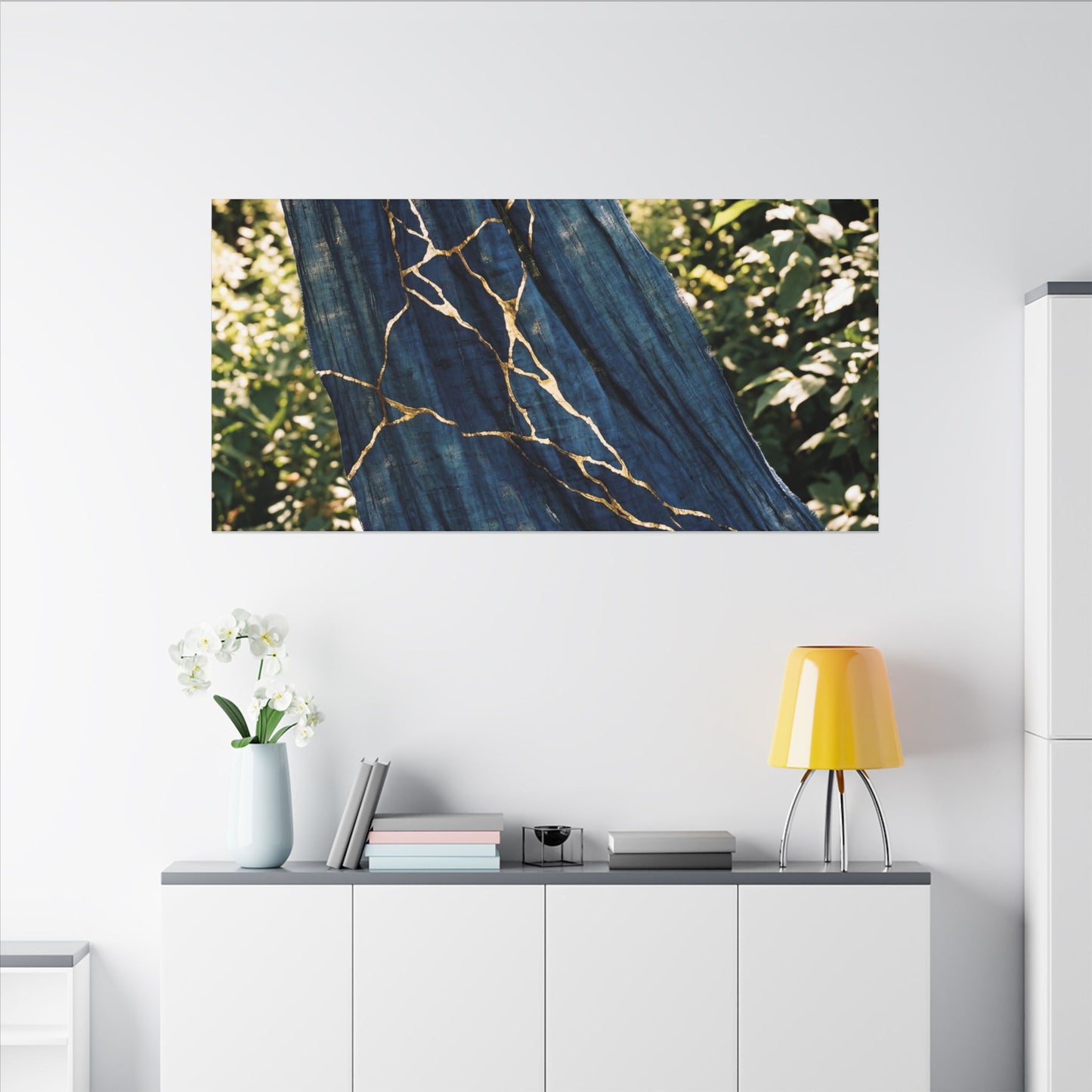 Resilient Silk Drape Canvas Art - Gold Repair Kintsugi