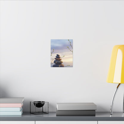 Spring River Stones Gold Vein Canvas Art | Philosophical Decor