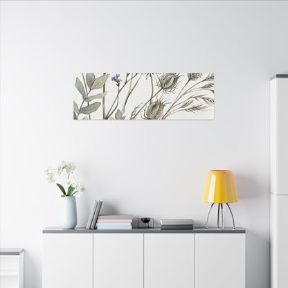 Dried Flowers Canvas Art | Summer Japandi Watercolor Art
