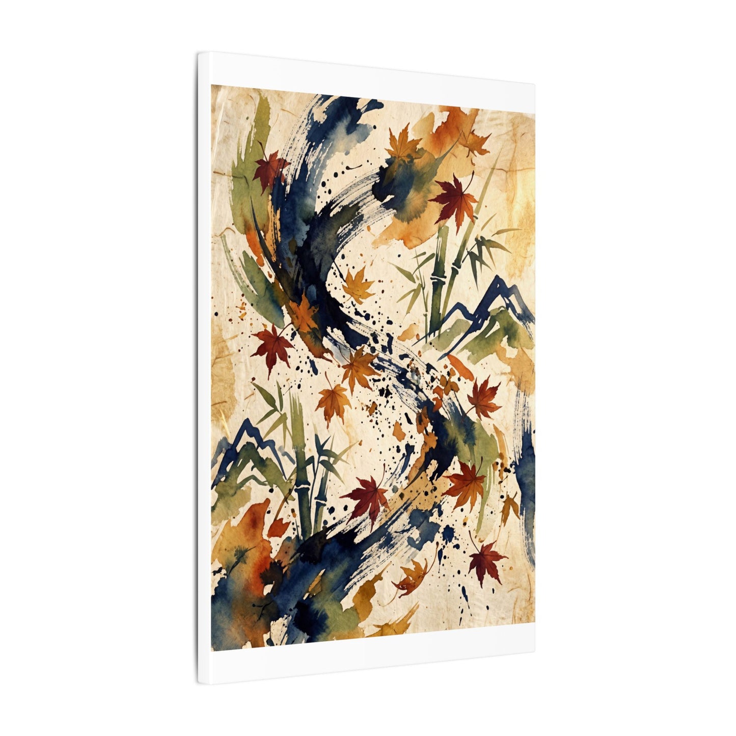 Golden Hour Ink Brushstroke Canvas Art - Zen Shibui