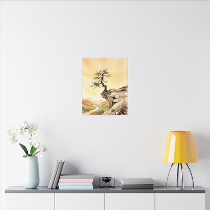 Golden Hour Pine Tree Canvas Art - Japandi Fukinsei