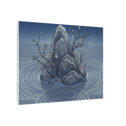 Spring Rock Garden Ukiyo E Inspired Canvas Art | Tranquil Decor