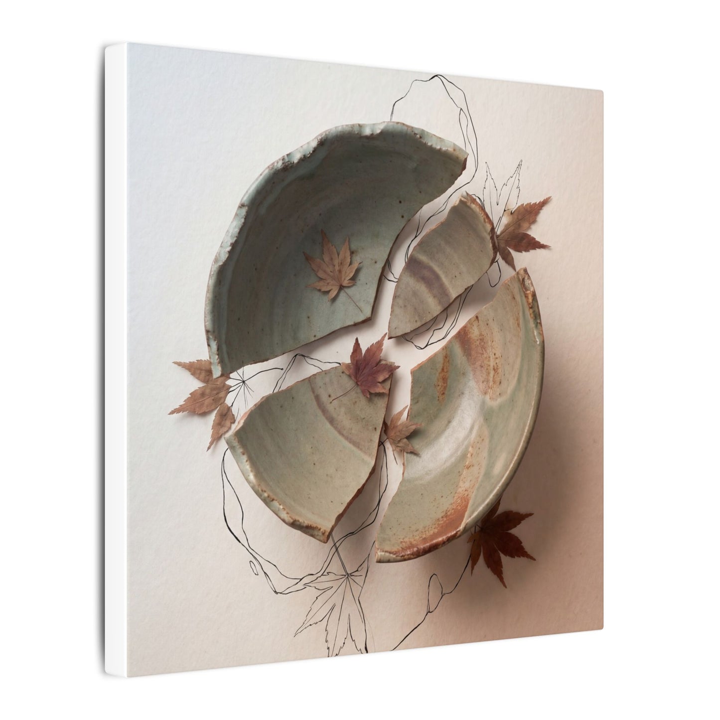 Dawn Ceramic Bowl Canvas Art - Japandi Fukinsei