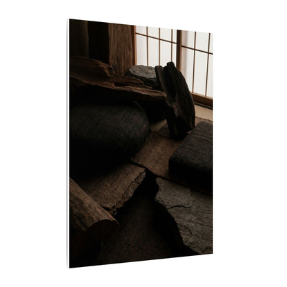 Dark Japandi Shadow Zen Canvas Art