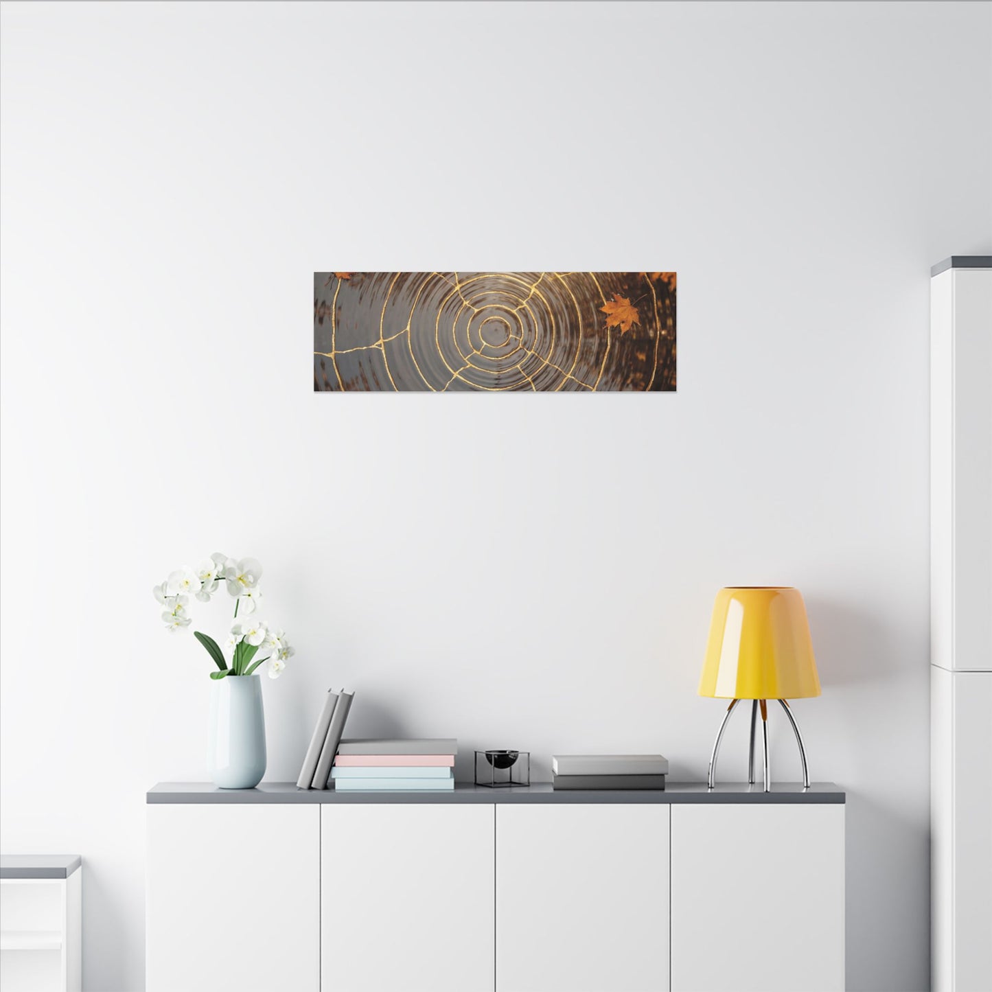 Artful Water Ripple Canvas Art - Gold Vein Kintsugi