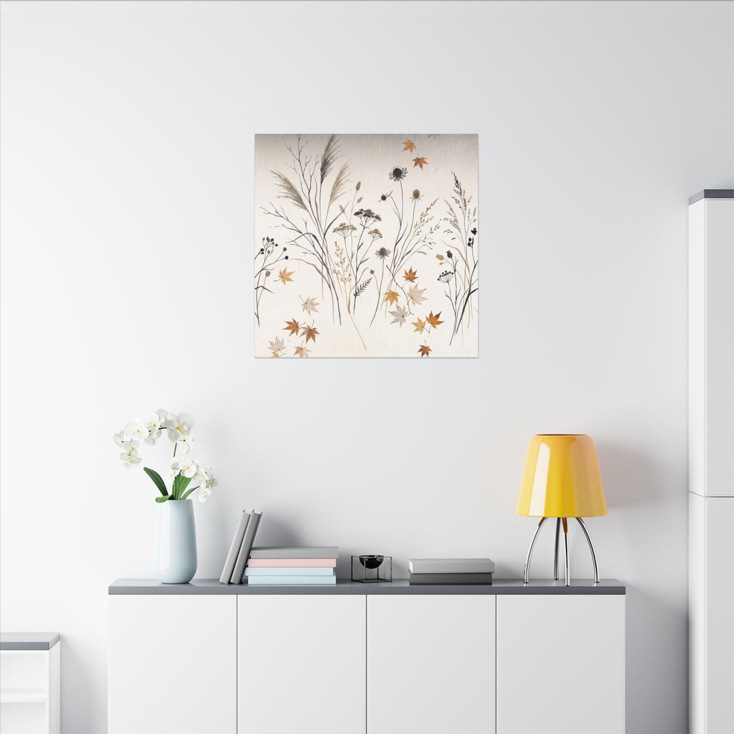 Dawn Dried Flowers Canvas Art - Japandi Kanso