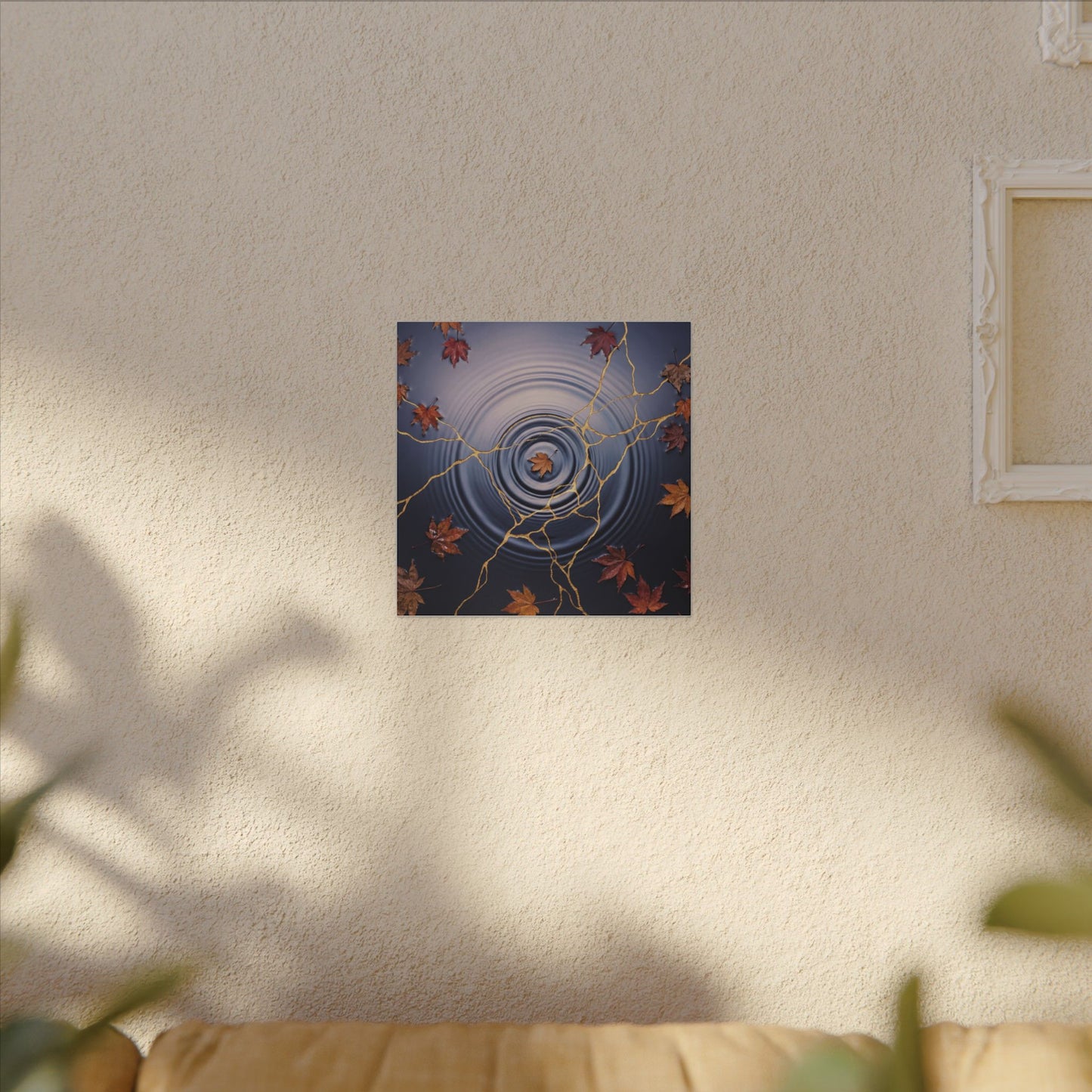 Kintsugi Water Ripple in Dawn | Gold Vein Canvas Art