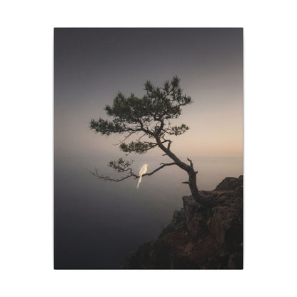 Dawn Pine Tree Canvas Art - Dark Japandi Datsuzoku