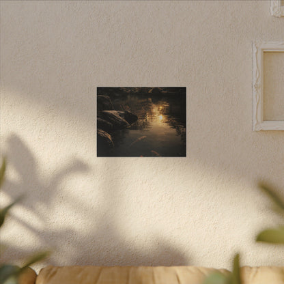 Winter Koi Pond Shadow Zen Canvas Art | Bold Decor