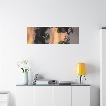 Ink Brushstroke Spring Canvas Art | Dark Japandi Bold Design