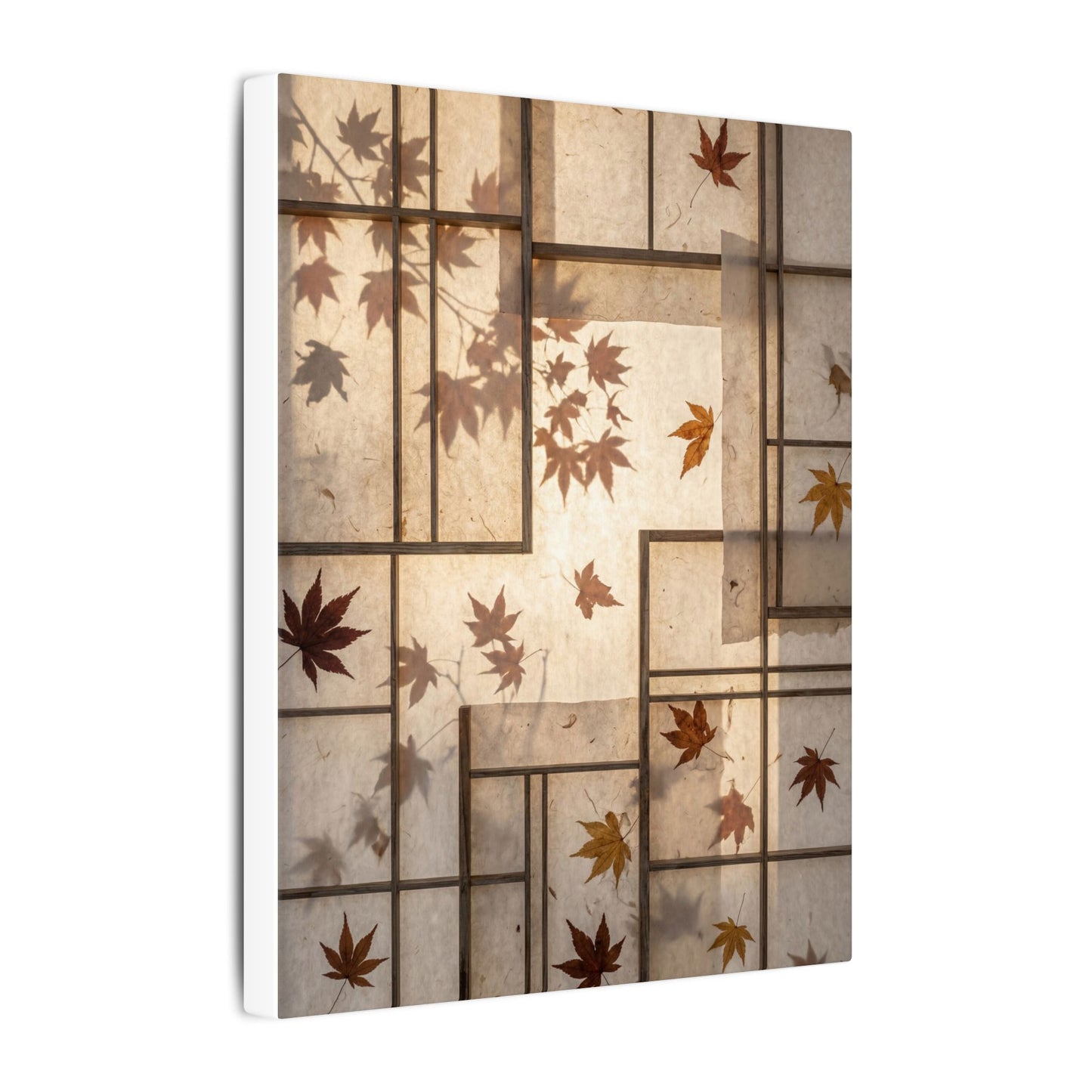 Shoji Screen Japanese Pattern Canvas Art | Neutral Japandi Art