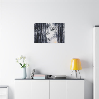 Tranquil Bamboo Grove Canvas Art - Sumi E Zen