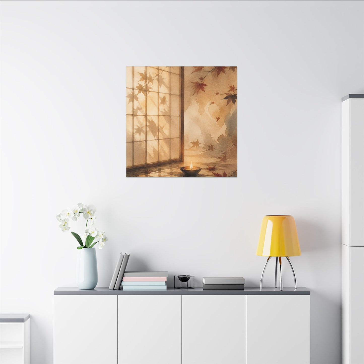 Candlelight Shoji Screen Canvas Art - Japandi Ma