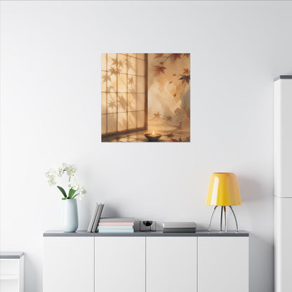 Candlelight Shoji Screen Canvas Art - Japandi Ma