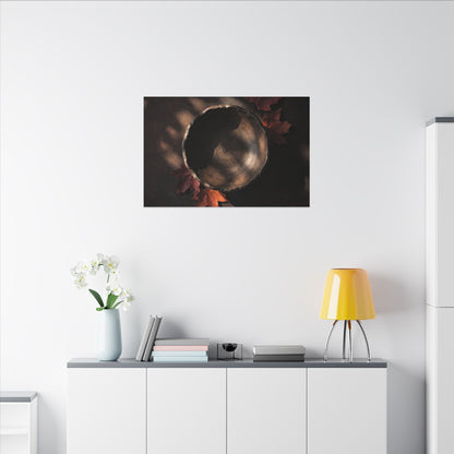 Ceramic Bowl Canvas Art | Autumn Dark Japandi Dark Texture Art