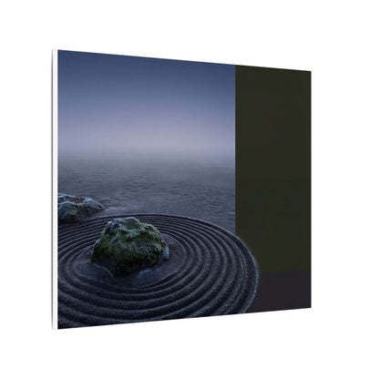 Ma Rock Garden Canvas Art - Dark Japandi Moody Minimal