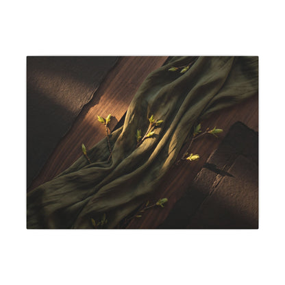 Silk Drape Canvas Art | Spring Dark Japandi Dark Texture Art Art Print