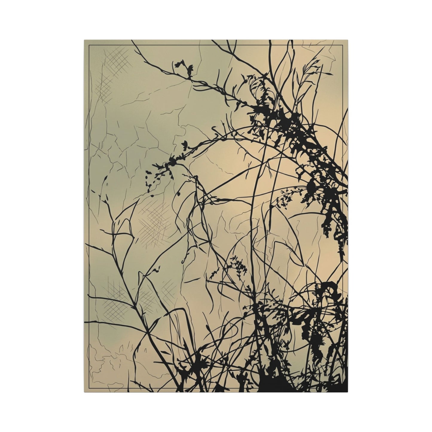 Golden Hour Shadow Play Canvas Art - Japandi Mono No Aware