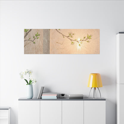 Spring Cherry Blossom Forest Whimsy Canvas Art | Rustic Decor