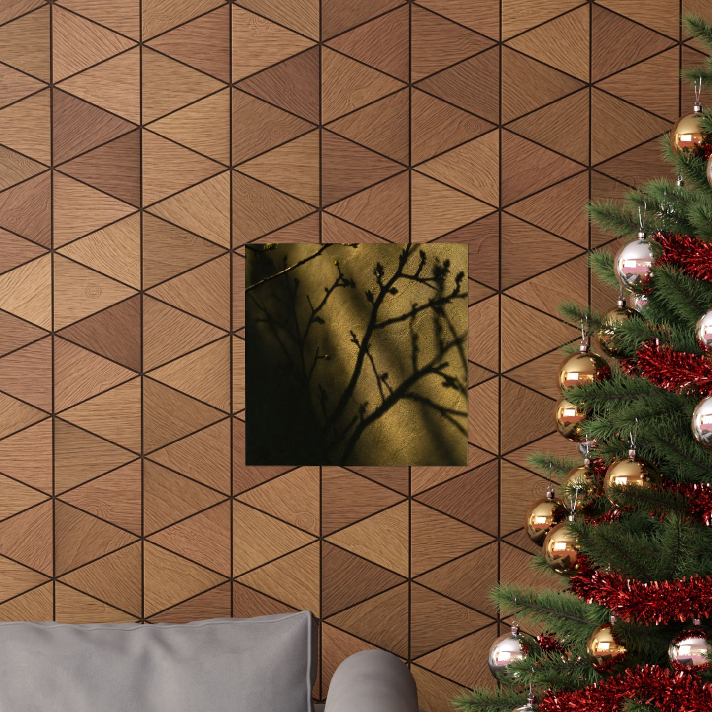 Golden Hour Shadow Play Wall Art Print - Dark Japandi Seijaku