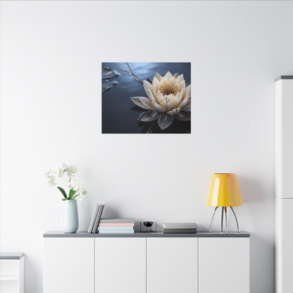 Beautiful Lotus Flower Canvas Art - Gold Vein Kintsugi