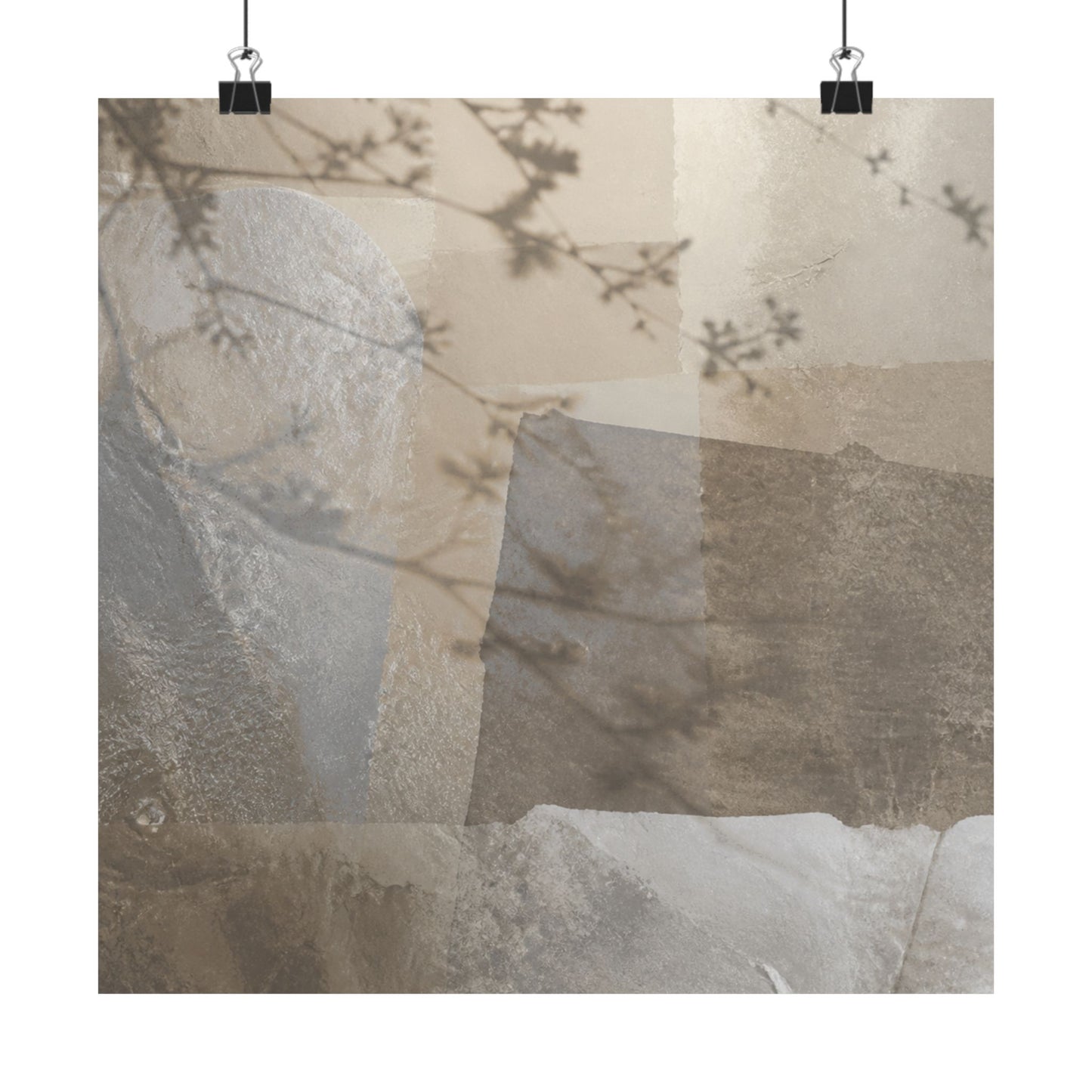 Shadow Play Winter Wall Art Print | Japandi Elegant Design