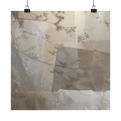 Shadow Play Winter Wall Art Print | Japandi Elegant Design