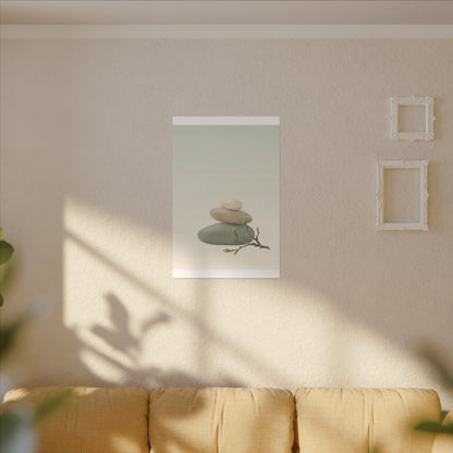 Dawn River Stones Canvas Art - Japandi Fukinsei