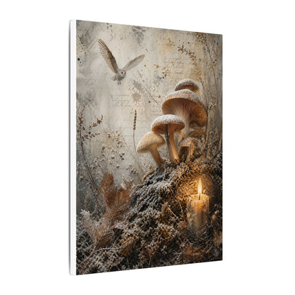 Wild Mushrooms Texture Canvas Art | Elegant Japandi Art