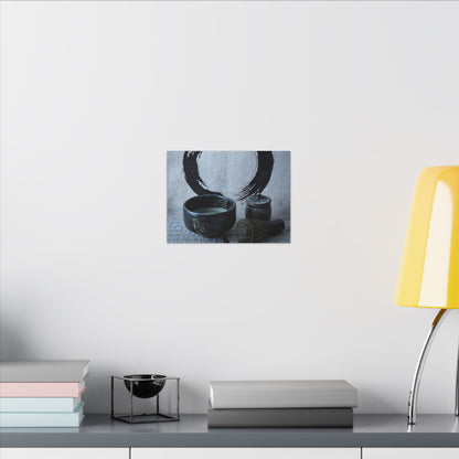 Tea Ceremony Canvas Art | Winter Zen Enso Art