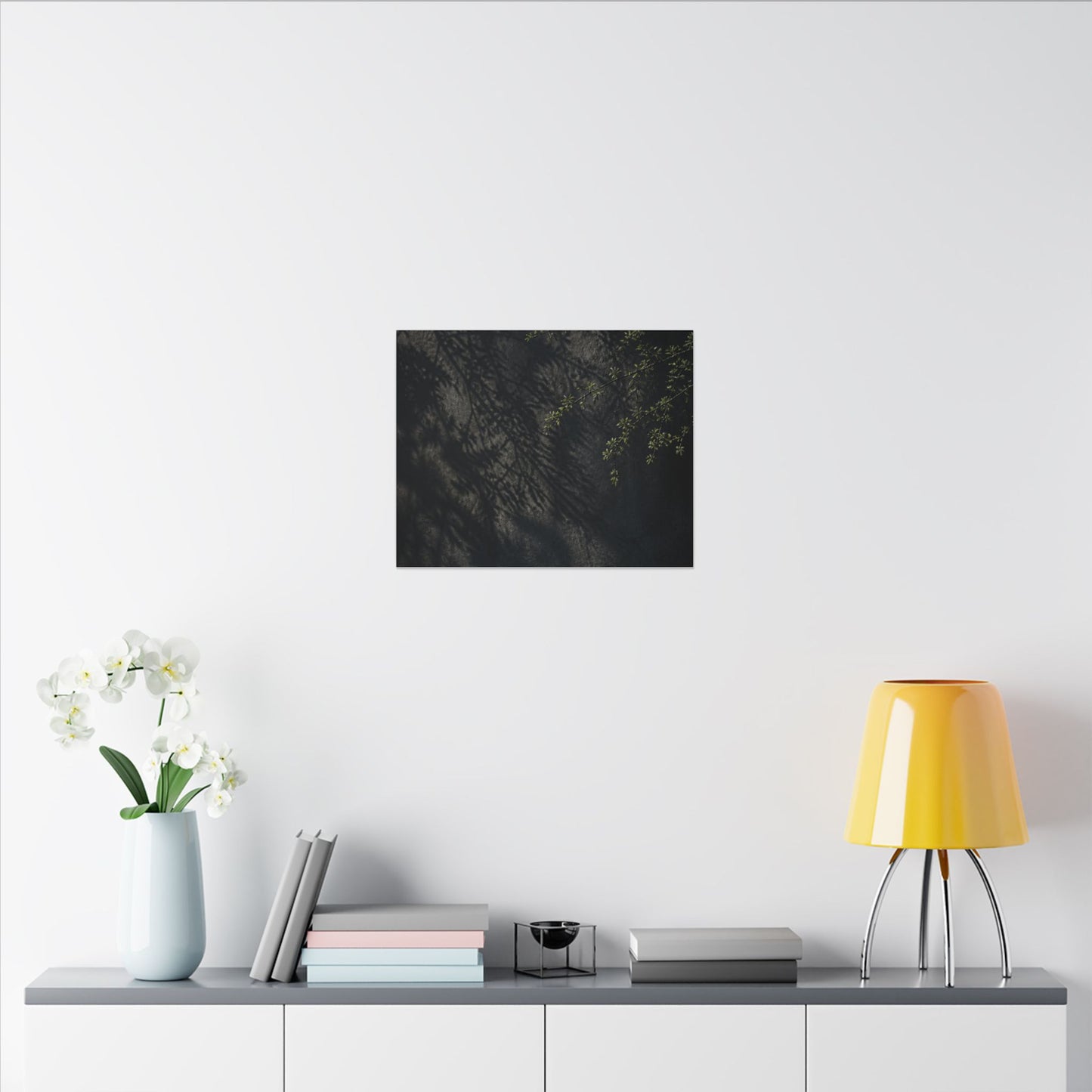 Overcast Shadow Play Canvas Art - Dark Japandi Seijaku